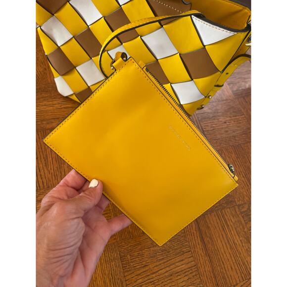 Michael Kors Mott Woven leather tote/shoulder bag in harvest fall colors - Picture 6 of 10